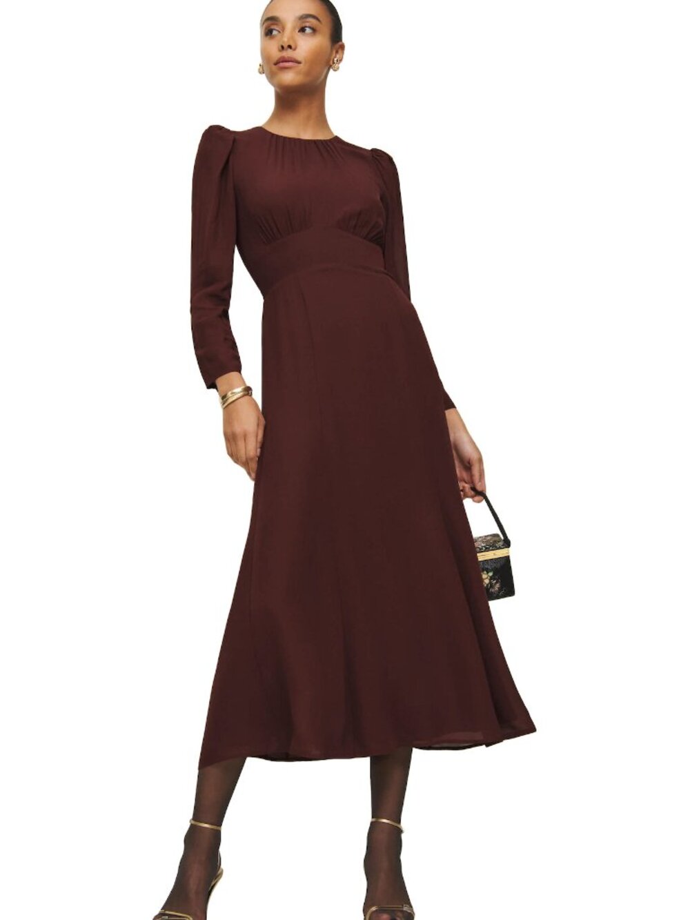 Reformation Mahogany Lysander Dress